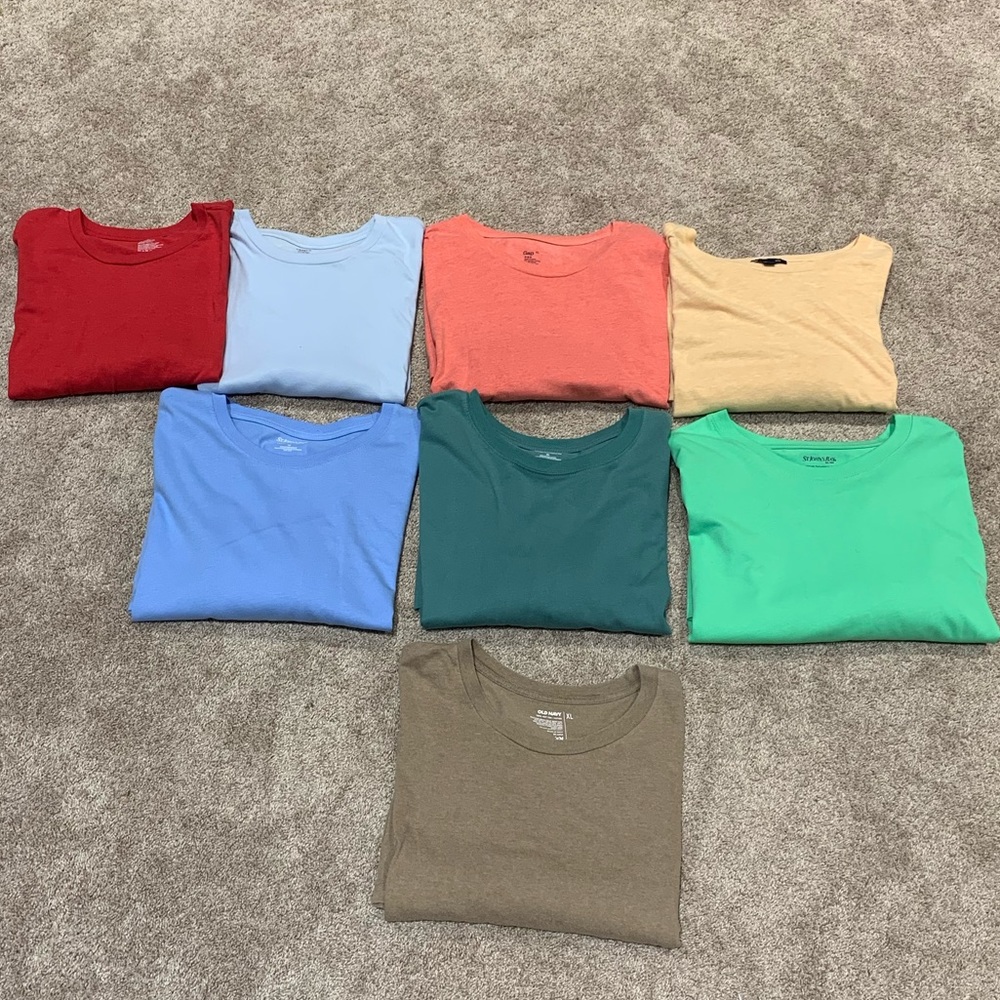 Men’s Crew Neck T-Shirts - Lot of 8 (3 brands)